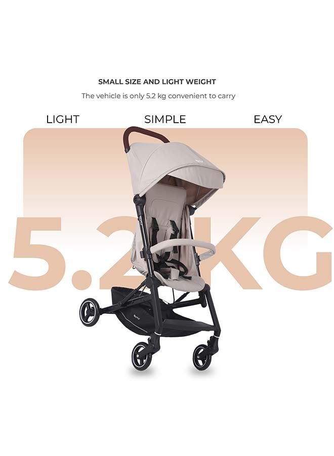 Nurtur Nurtur Pixel Baby/Kids Travel Cabin Stroller, Aluminium Alloy, leatherette details, 0 36 months, Storage Basket, Detachable Bumper, 5 Point Safety Harness, Compact Foldable Design, Black  - Image 4
