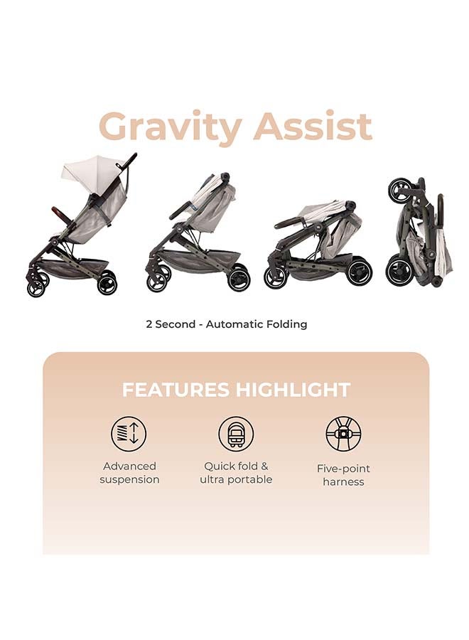 Nurtur Pixel Baby/Kids Travel Cabin Stroller, Aluminium Alloy, leatherette details, 0 36 months, Storage Basket, Detachable Bumper, 5 Point Safety Harness, Compact Foldable Design, Black