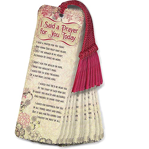 Dicksons I Said A Prayer for You Today Pink Floral Cardstock Tassel Bookmarks Pack of 12 - Image 1