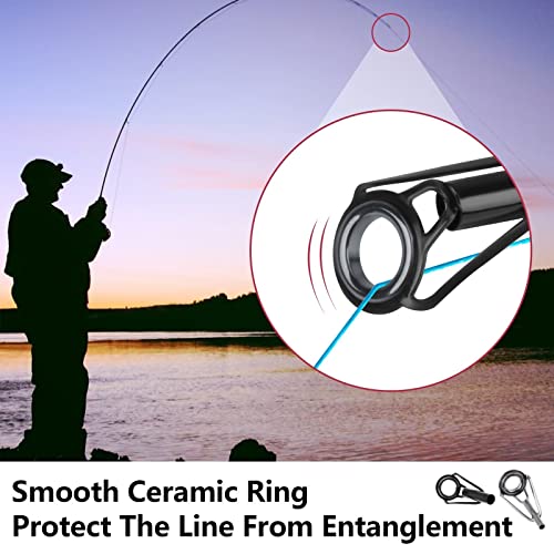 THKFISH Rod Tip Repair Kit, Fishing Stainless Steel Ceramic Ring Guide Repair Replacement 6Sizes 30pcs Big Style - Image 2