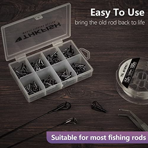 THKFISH Rod Tip Repair Kit, Fishing Stainless Steel Ceramic Ring Guide Repair Replacement 6Sizes 30pcs Big Style - Image 4