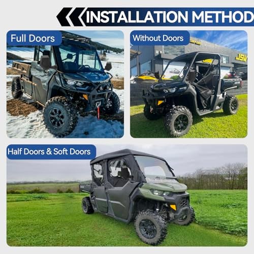 Esploratori Defender Mirror, UTV Side mirror For No Door & Half Door & Full Door, Adjustable UTV Mirrors Compatible with 2016-2025 Can Am Defender HD5 HD7 HD8 HD9 HD9 MAX (Includes 1 PCS Seat Belt Bypass) - Image 2