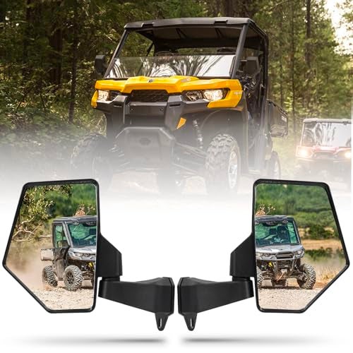 Esploratori Defender Mirror, UTV Side mirror For No Door & Half Door & Full Door, Adjustable UTV Mirrors Compatible with 2016-2025 Can Am Defender HD5 HD7 HD8 HD9 HD9 MAX (Includes 1 PCS Seat Belt Bypass) - Image 1