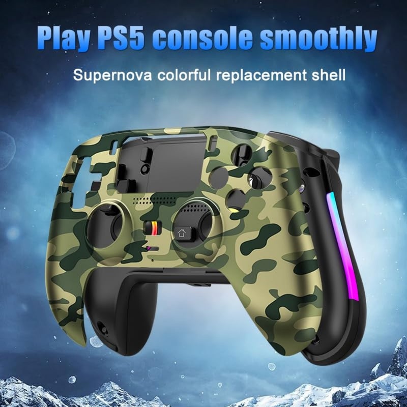 Wireless Bluetooth/Wired Controller for PS5 Controlles, VIdeogames Controller Compatible with Playstation 5, Android, PC, Smart TV, with Hall Joysticks, RGB Lighting, Microphone, Touch Pad, Macro Pro - Image 2
