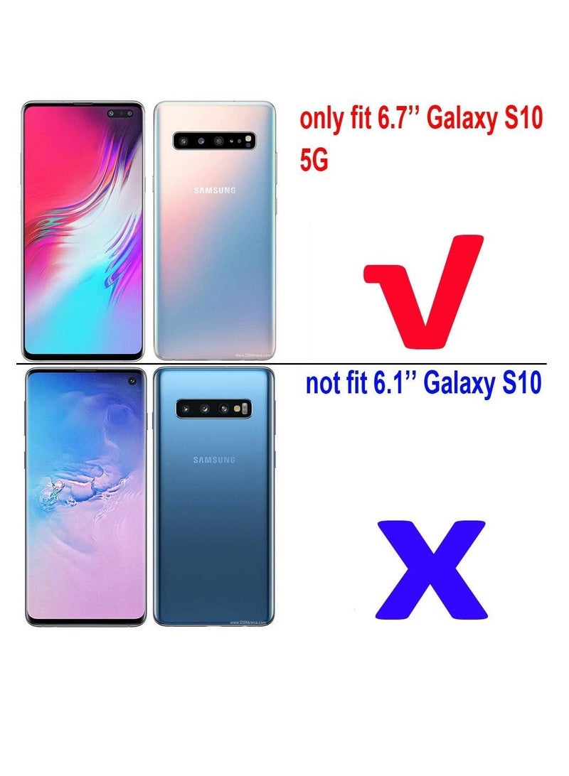 جراب Samsung Galaxy S10 5G شفاف - جل سيليكون مرن من مادة TPU - نحيف للغاية - حماية نحيفة - متوافق مع الشحن اللاسلكي - غطاء هاتف مقاوم للصدمات - شفاف