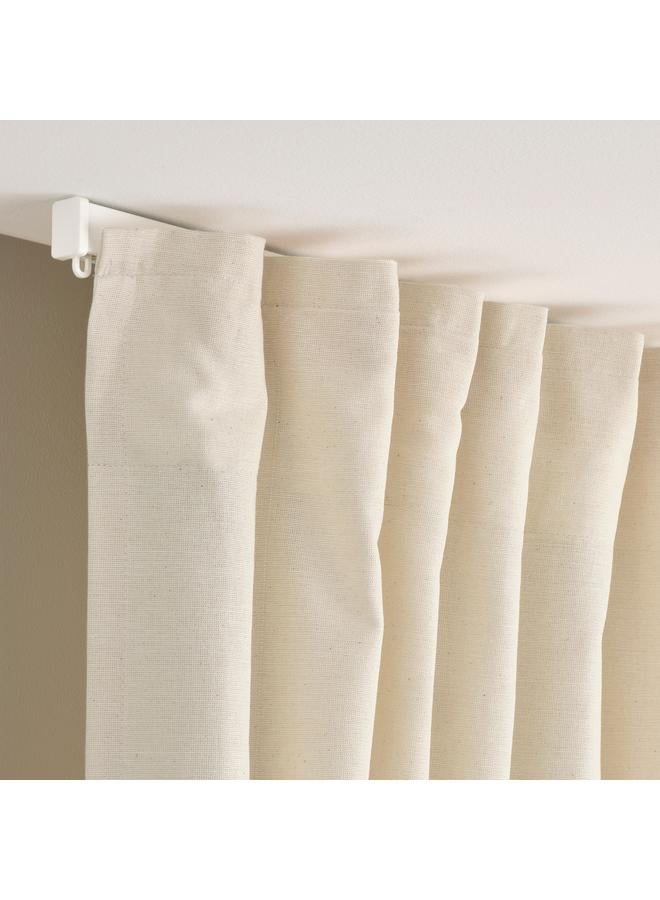 Zaboon Curtains With Tie-Backs, 1 Pair, With Heading Tape/Off-White, 140X300 Cm - Image 4