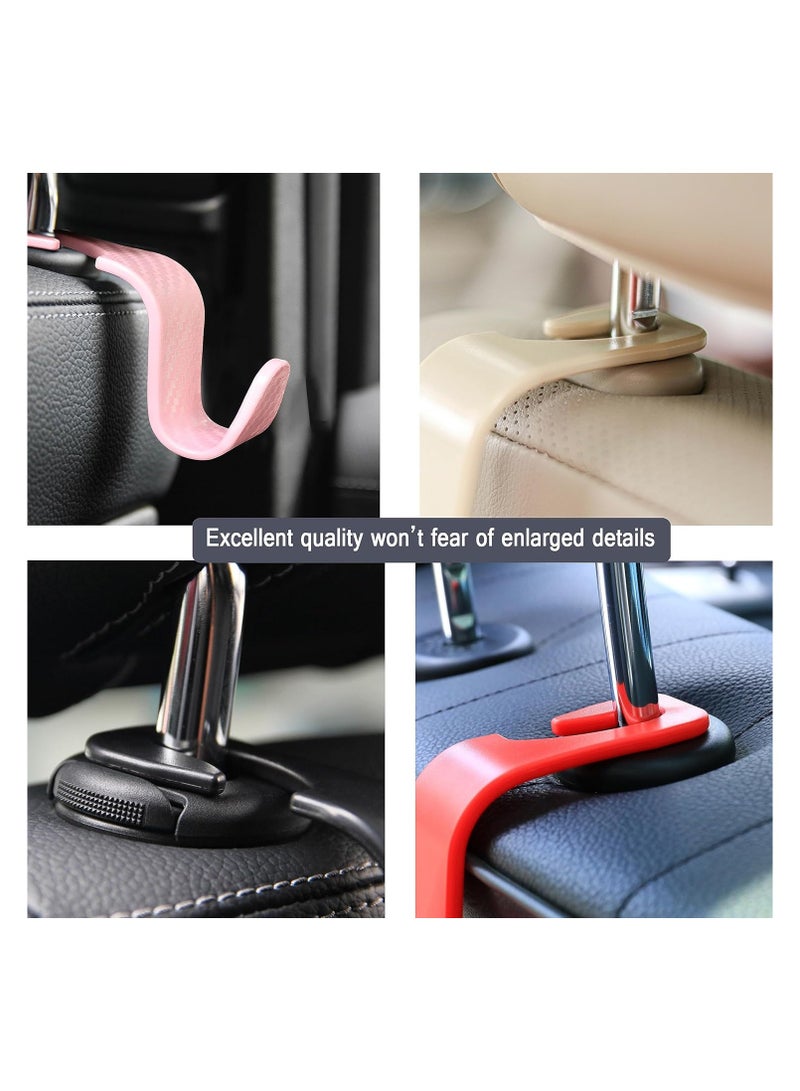 Car Seat Headrest Hook 4 Pack Hanger Storage Organizer Universal for Handbag Purse Coat fit Universal Vehicle Car Black S Type - Image 2