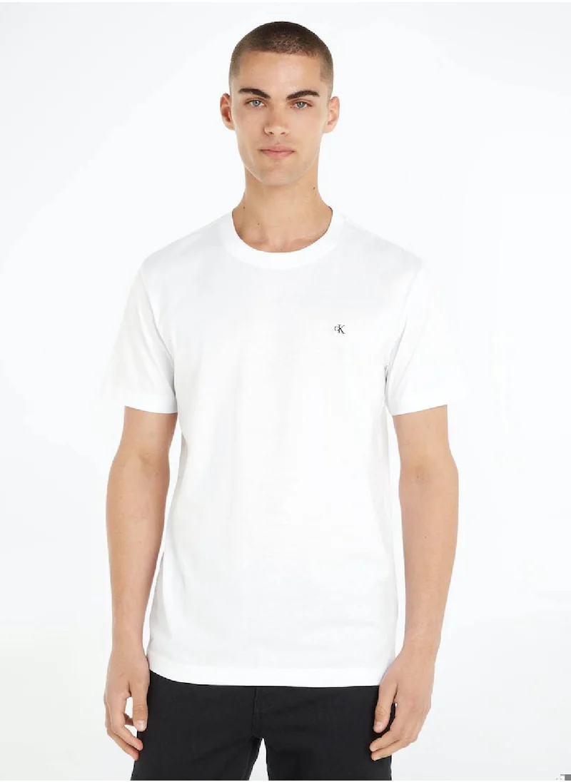 Calvin Klein Jeans Men's Monogram T-Shirt - Cotton jersey, White