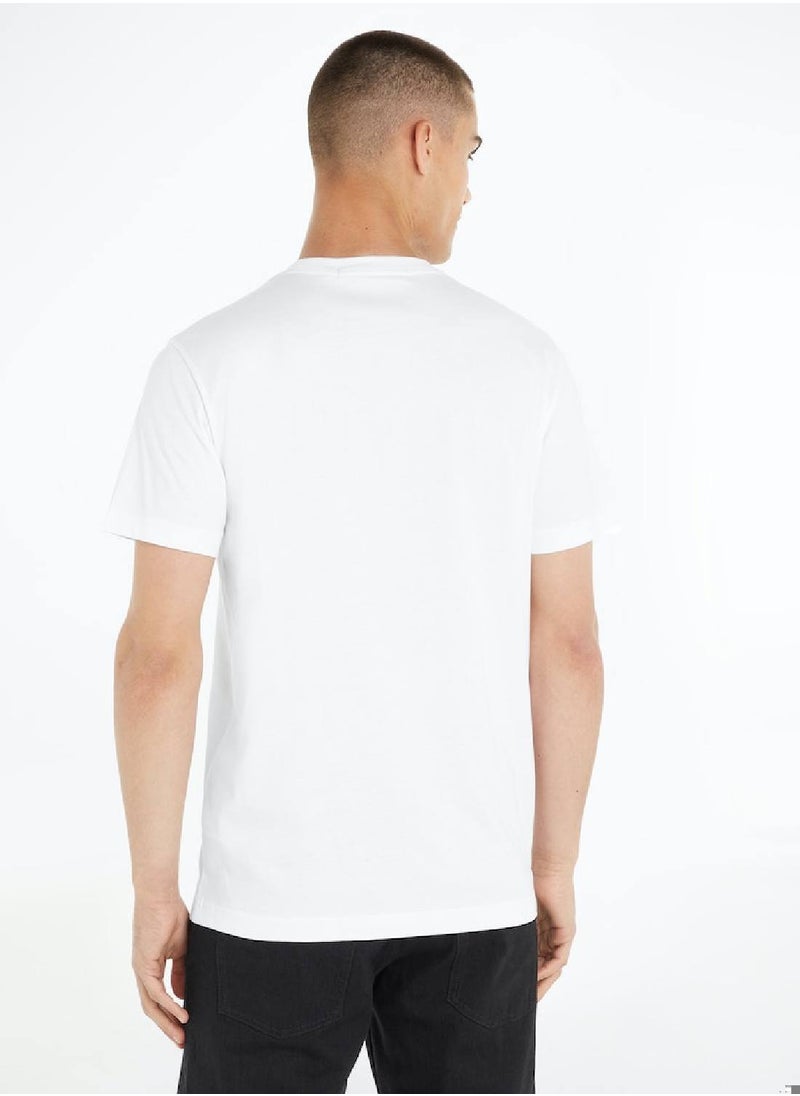 Calvin Klein Jeans Men's Monogram T-Shirt - Cotton jersey, White  - Image 3