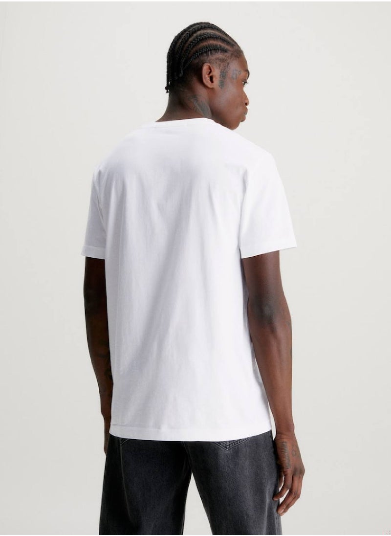 Calvin Klein Jeans Men's Monogram T-Shirt - Cotton jersey, White  - Image 4