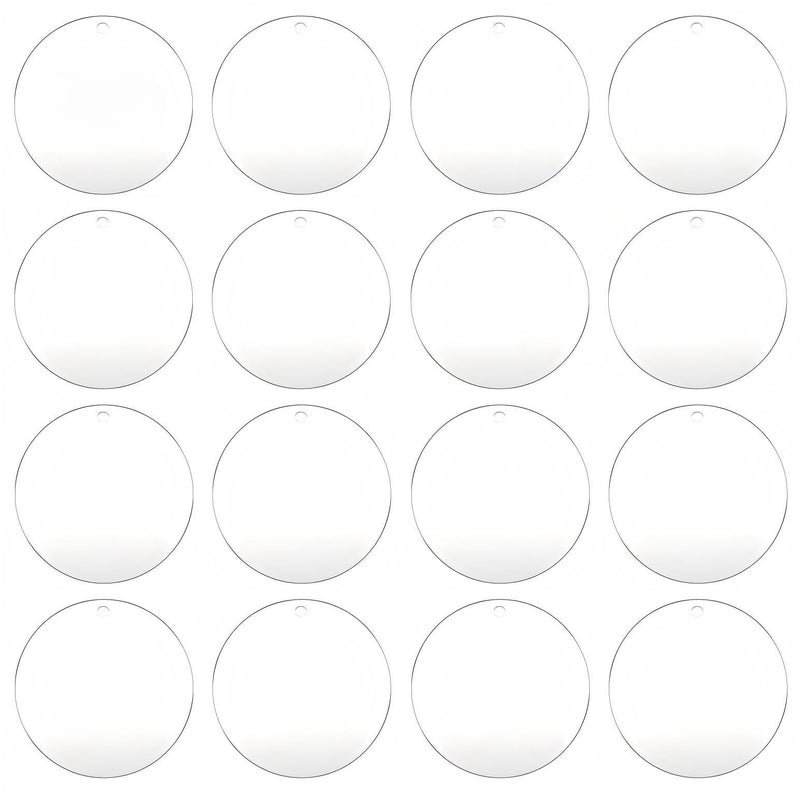 Senbota 2 inch White Acrylic Small Circles Blanks18 Thick 20 Pcs Acrylic Round Blanks with Holes for Make DIY Hanging Jewelry Keychain Gift Labels Crafts