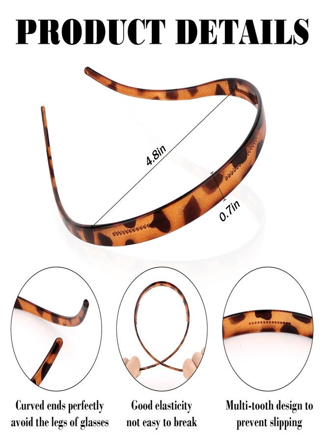 CAVETEE Headbands for Glasses Wearers, 8 Pack Womens Headbands for Glasses Wearers Non Slip Elastic Hairbands Cute Hair Accessories for Women & Girls - Image 3