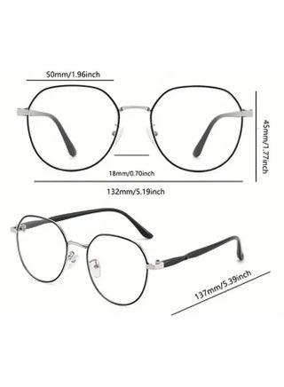 Women's Blue Light Glasses - Non-Round/Oval Full-Rim Eyewear with Silver Frames, Face-Enhancing Effect & Digital Screen Protection for Computer, Smartphone, TV (Includes Eyeglass Case), Blue Light Blocking Glasses, Eyeglasses. - view 2
