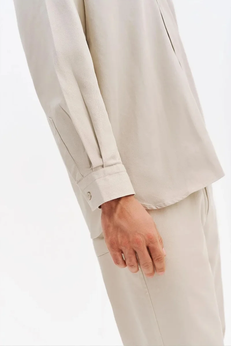 Giesto Beige Natural GIESTO Men's Cotton Lycra Shirt for Men | Best Price UAE