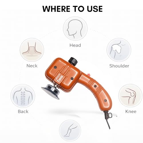 ASBAH Professional Tonic Massager for Full Body Pain Relief|Electric Massager with 5 Interchangeable Massage Heads for Head, Scalp, Neck, Shoulder, Back, Knee & Leg | Portable & Handheld Massager - Image 5