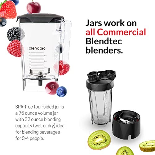 Blendtec Total Classic Original Blender - WildSide+ Jar (90 oz) - Professional-Grade Power - 6 Pre-programmed Cycles - 10-speeds - Black - Image 3