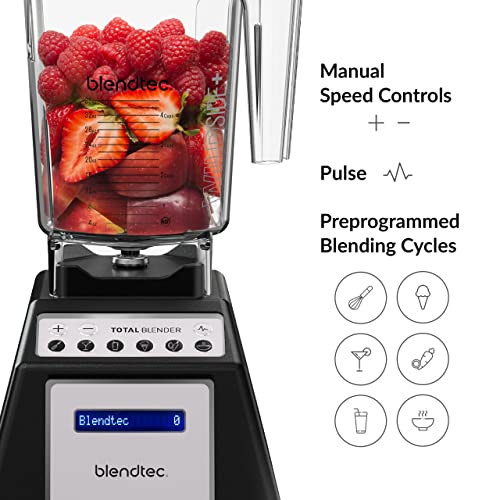 Blendtec Total Classic Original Blender - WildSide+ Jar (90 oz) - Professional-Grade Power - 6 Pre-programmed Cycles - 10-speeds - Black - Image 5