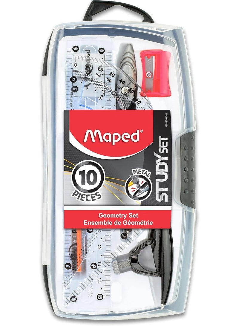 Maped Study Geometry 10 Piece Set - Advanced Student Kit - Precision Tools - Durable & Ergonomic Design - Enhances Creativity - Quality Materials - Image 5