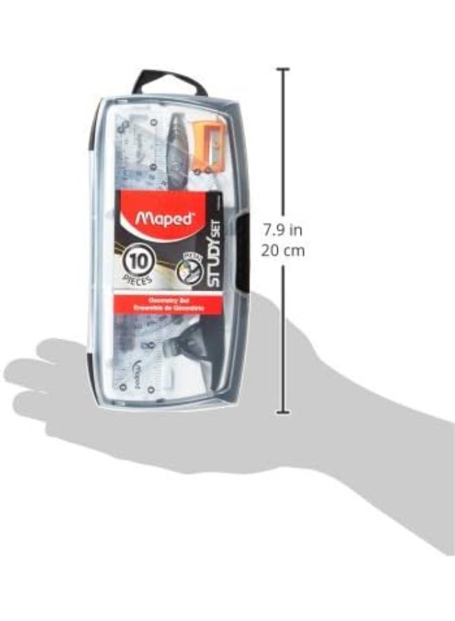 Maped Study Geometry 10 Piece Set - Advanced Student Kit - Precision Tools - Durable & Ergonomic Design - Enhances Creativity - Quality Materials - Image 2