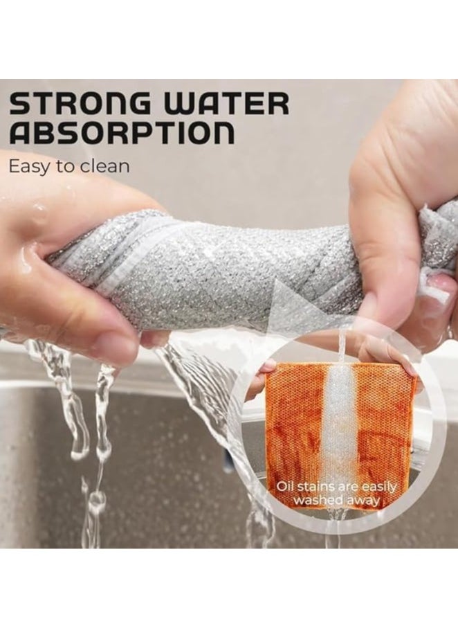 QSHOP 6 Pcs Wire Cloths, Multipurpose Dish Washing Cloth Non Scratch Wet and Dry Use, Non Scratch Cleaning Pads, Steel Wire Dish Towel, Steel Cleaning Tools for Dish Cleaning  - Image 4