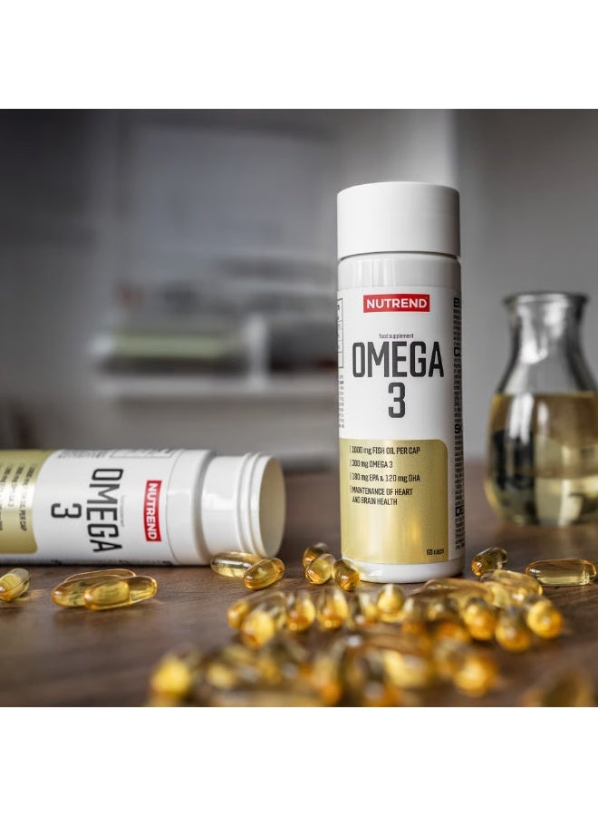 NUTREND Omega 3 Food Supplement 60 Capsules – Fish Oil EPA & DHA for Heart, Brain & Wellness - Image 2