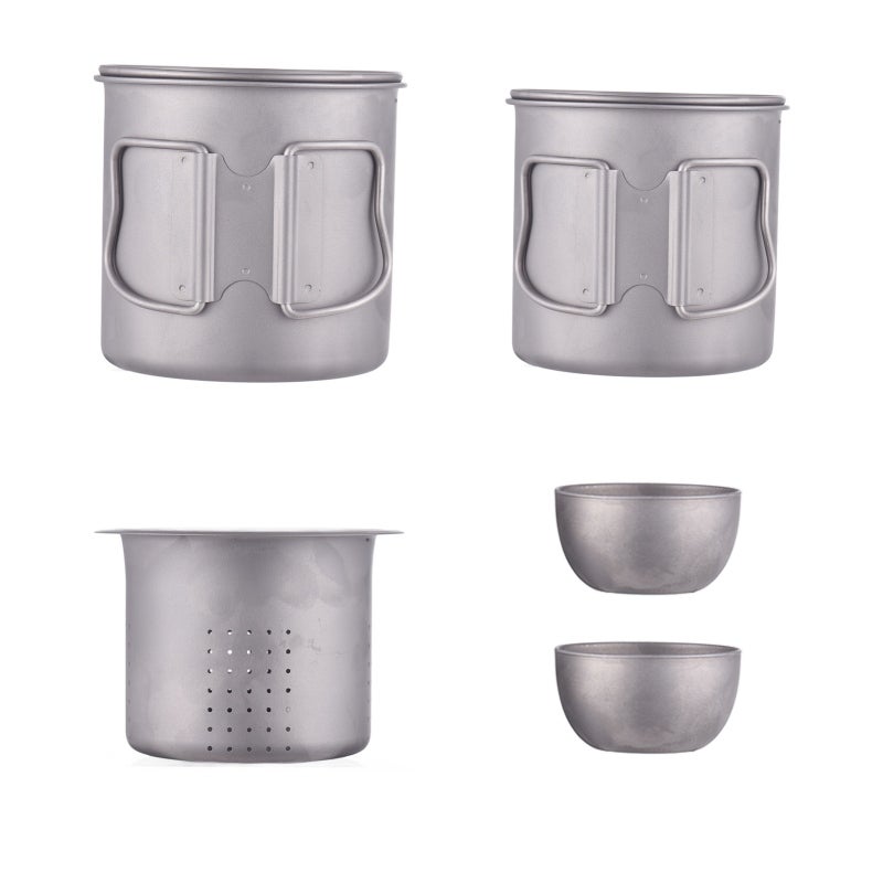 Ti Tea Mug: Lightweight Ti Foldable Handle Heat Retention Lid - Sturdy Construction Easy Clean Tea Filter Travel Mug for Outdoor Camping Travelers - Image 3