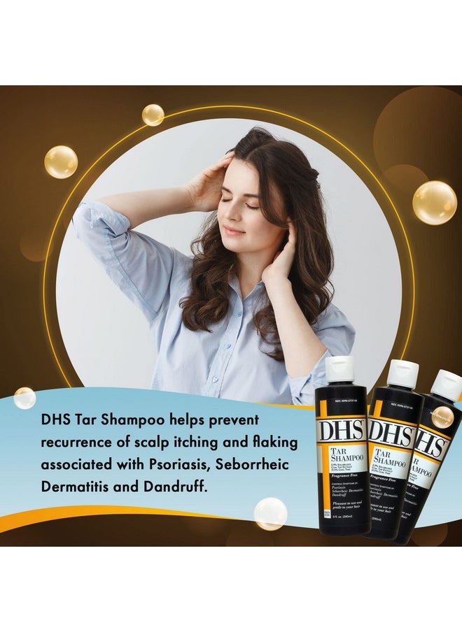 DHS - DHS Person & Covey, Inc Coal Tar Shampoo - Anti Dandruff Shampoo for Men & Women, Psoriasis Shampoo & Dandruff Hair Care for Itchy Scalp, Unscented Seborrheic Dermatitis Shampoo - 8 Fl Oz, Pack of 3 - Image 1