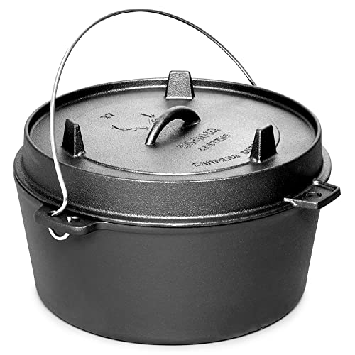 EDGING CASTING Pre-Seasoned Cast Iron Camping Dutch Ovens, Outdoor Camping Dutch Oven Pot with Lid Tripod, 6 Quart - Image 4