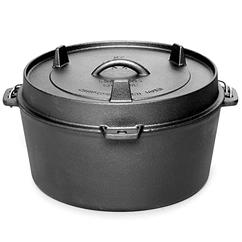 EDGING CASTING Pre-Seasoned Cast Iron Camping Dutch Ovens, Outdoor Camping Dutch Oven Pot with Lid Tripod, 6 Quart - Image 2