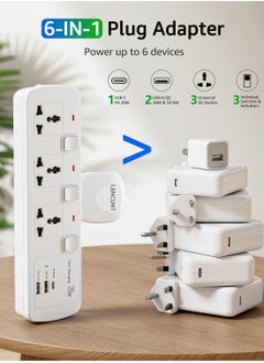 Lencent Electrical Connection, Multi Plug Extension Socket, Triple Plug Outlet Extender, Power Strip, Universal Plug Adapter, PD&QC 3.0 20W USB Charging Station for Home, Office, Kitchen, Separate Switch  - Image 5