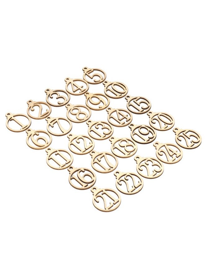 يوتون زينة خشبية للأرقام من يوتون، ٥٠ قطعة، من ١ إلى ٢٥، قطع خشبية غير مكتملة، شرائح خشبية، رقائق خشبية، بطاقات هدايا خشبية، لأعياد الميلاد، حفلات الزفاف، الهالوين، الكريسماس، عيد الشكر، مجيء المسيح، رأس السنة الجديدة - Image 2