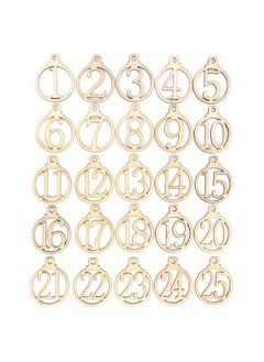 Yueton yueton 50PCS 1-25 Wooden Numbers Ornaments, Unfinished Number Wood Pieces Wood Slices Wood Chips, Wooden Gift Tags, for Birthday, Wedding, Halloween, Christmas, Thanksgiving, Advent, New Year  - Image 1