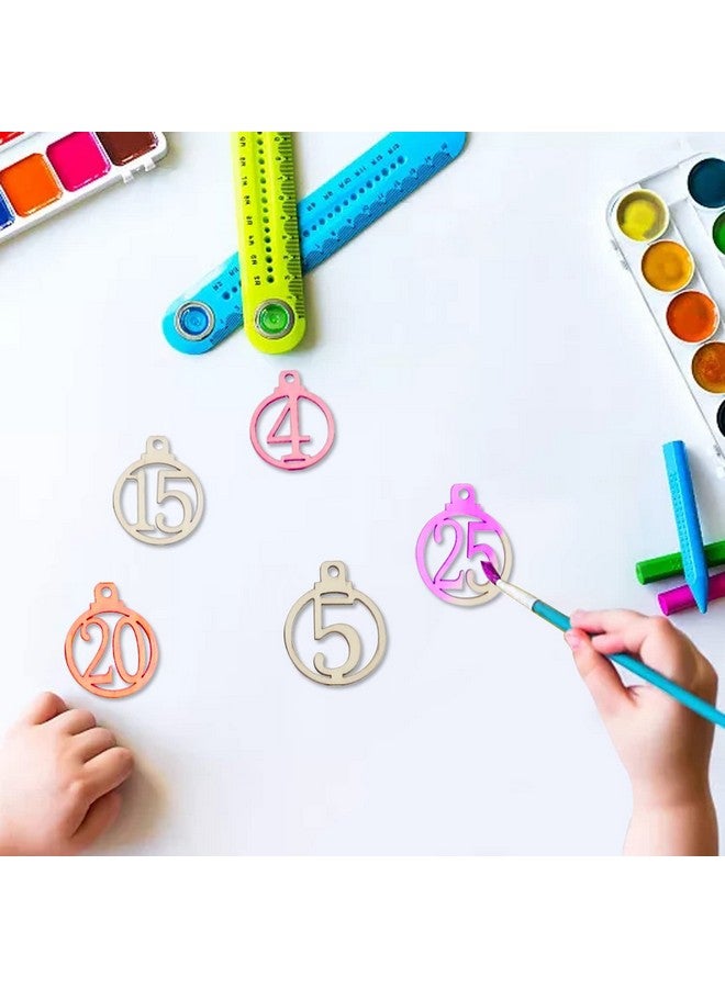 يوتون زينة خشبية للأرقام من يوتون، ٥٠ قطعة، من ١ إلى ٢٥، قطع خشبية غير مكتملة، شرائح خشبية، رقائق خشبية، بطاقات هدايا خشبية، لأعياد الميلاد، حفلات الزفاف، الهالوين، الكريسماس، عيد الشكر، مجيء المسيح، رأس السنة الجديدة - Image 4