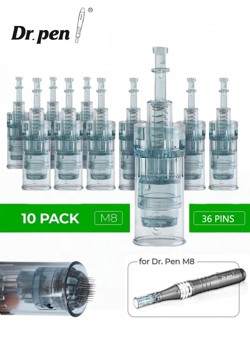 Dr.pen M8 Professional Microneedling Pen Accessories - 10pcs 36-pin Needle Heads, Compatible With M8 Electric Microneedling Pen, Crystal Derma Infusion Consumables for Facial Mesotherapy. - Image 1