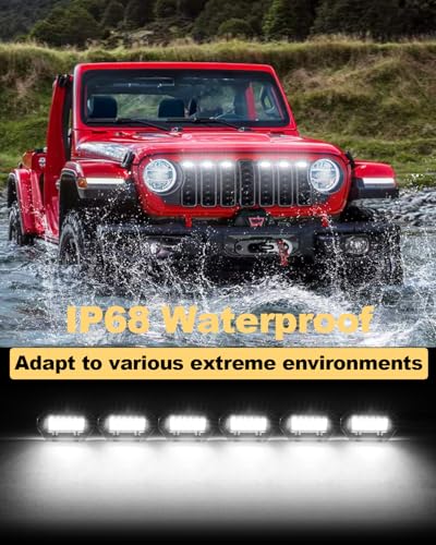 OKLSG LED Grill Lights for Jeep Wrangler JL JLU 2024 2025 Grille Lights Wrangler JL Accessories Front Grille Trims (White) - Image 4