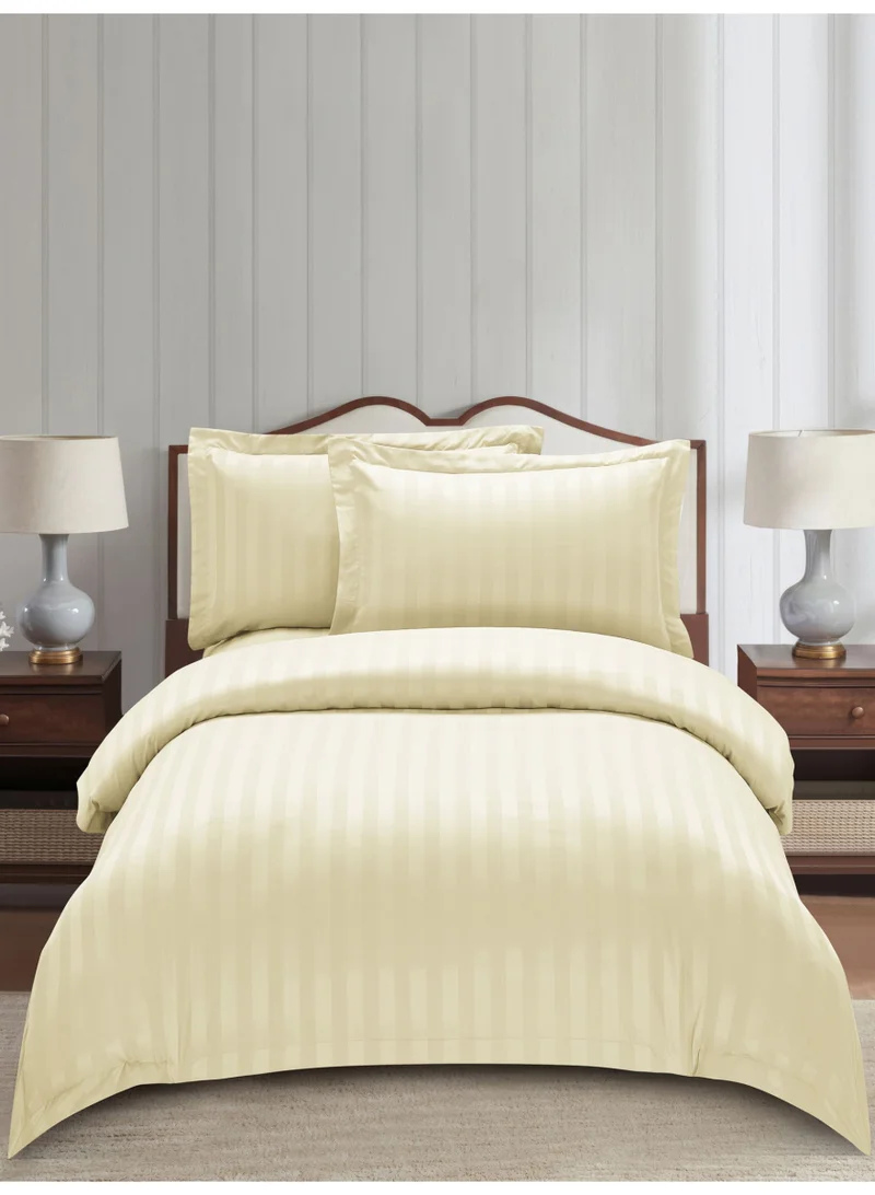 دوناتيلا Striped Comforter Set, Single Size (170x230 cm), 5-Piece Hotel Bedding with 350 GSM Filling – Comforter, Comforter Cover, Fitted Sheet, Pillowshams.