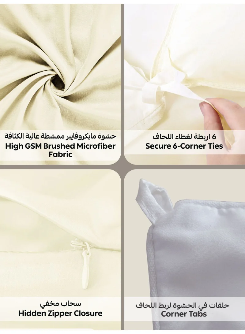 دوناتيلا Striped Comforter Set, Single Size Fits 140x200 cm, 5-Piece Hotel Bedding with 350 GSM Filling – Comforter, Comforter Cover, Fitted Sheet, Pillowshams.