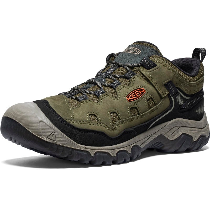 KEEN Mens Targhee 4 Vent Durable Breathable Hiking Shoes Dark OliveGold Flame 85