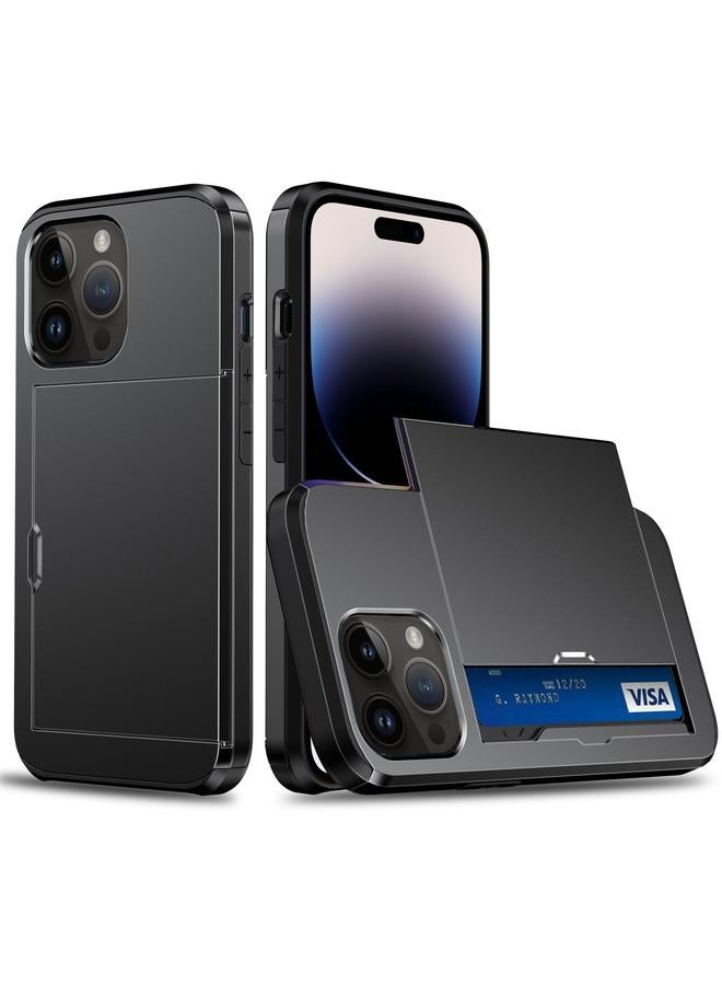 The Bros Case For iPhone 14 Pro Shockproof Armor Protective Phone Case with Slide Card Slot 