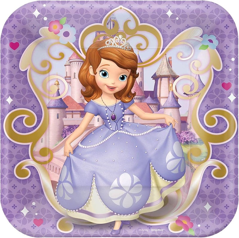 Hallmark Disney Junior Sofia The First Square Dinner Plates 8 - Image 2