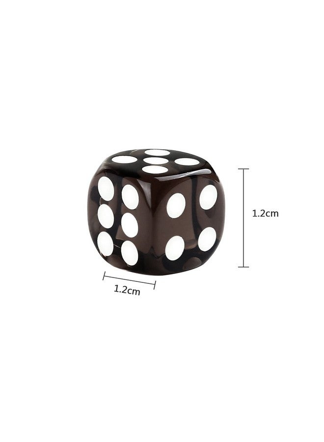 GWHOLE 12 Pcs Standard Game Dice Set, 6-Sided Black Mini Dice for Board Game Math Teaching Project,(Round Square) - Image 2