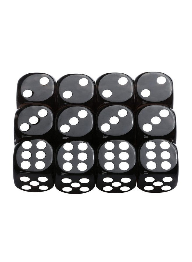 GWHOLE 12 Pcs Standard Game Dice Set, 6-Sided Black Mini Dice for Board Game Math Teaching Project,(Round Square) - Image 1