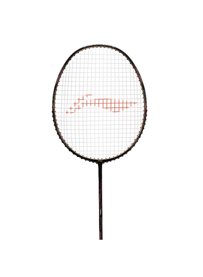 Li-Ning Super Series SS100 Carbon Graphite Badminton Strung Badminton Racket with Full Racket Cover (Black/Gold) - Image 2