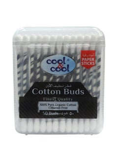 Cool & Cool Cool & Cool Paper Ear Buds - 50's - Black - Round Thick Tips,Cotton Swabs,100% Cotton,Double Tipped,Hygienic,Gentle & Safe Swabs for Ears  - Image 1