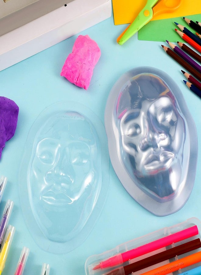 Seenelling 12 Pcs Plastic Face Mask Mold Clear Making Kit Paintable Face Masquerade for Art Classroom Halloween Cosplay Party - Image 4