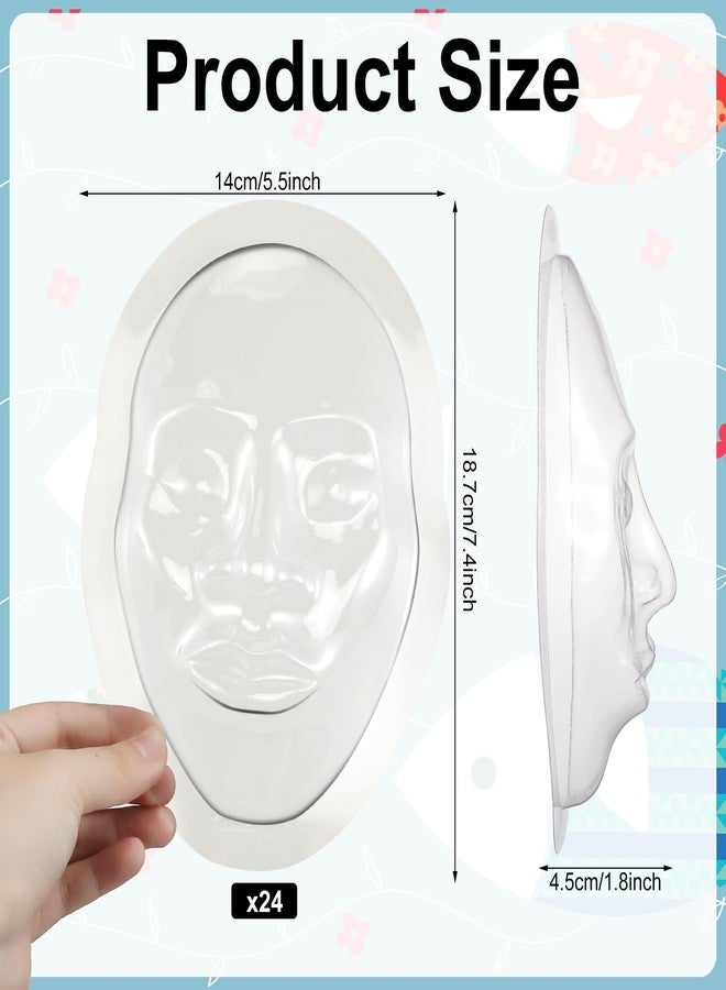 Seenelling 12 Pcs Plastic Face Mask Mold Clear Making Kit Paintable Face Masquerade for Art Classroom Halloween Cosplay Party - Image 2