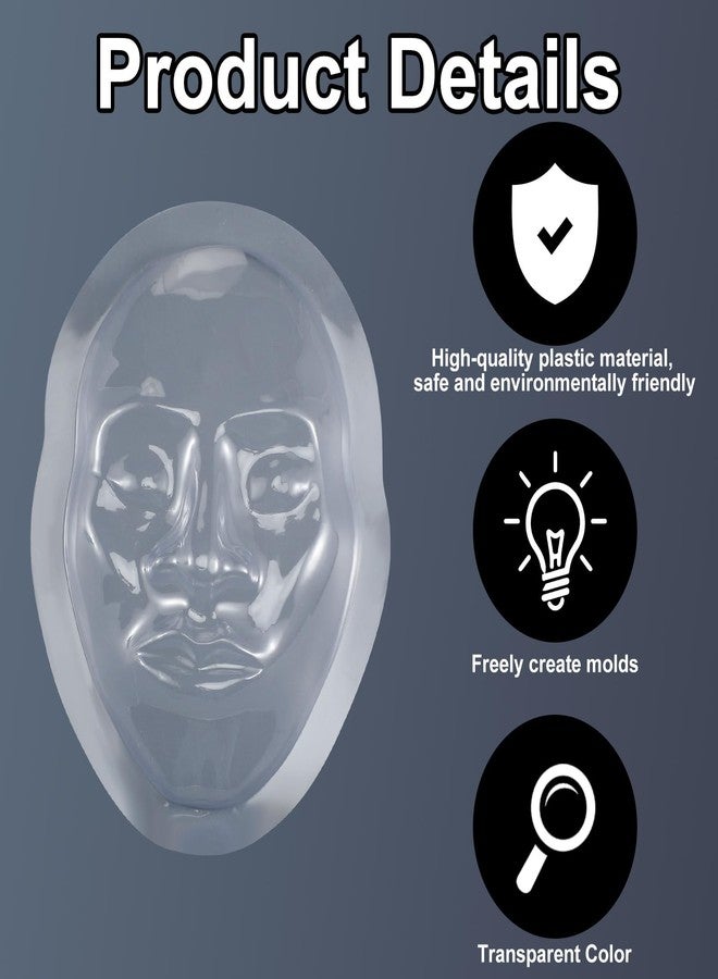 Seenelling 12 Pcs Plastic Face Mask Mold Clear Making Kit Paintable Face Masquerade for Art Classroom Halloween Cosplay Party - Image 3