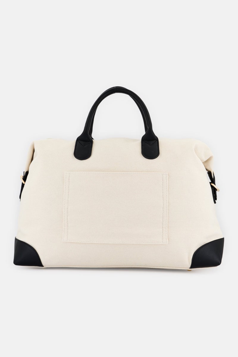 Cavalli Class Women Brand Logo Tote Bag, Off White - Image 3