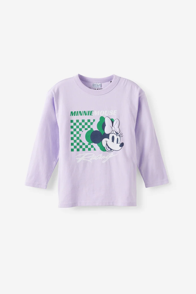 Cotton On Mickey & Minnie Disney Long Sleeve Drop Shoulder Top