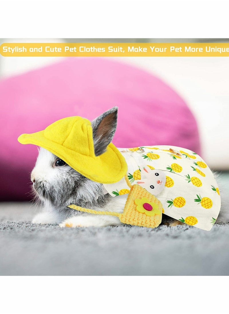 Generic - Adjustable Rabbit Harness and Leash Set Suitable for Small Pets Bunny Ferret Hamster Pineapple Design Outfit - Image 1